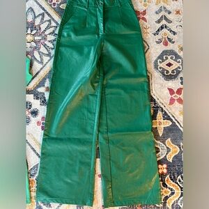 Kelly green leather pants